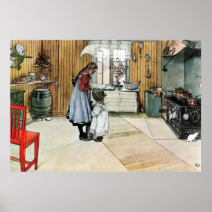 Carl Larsson in het Poster voor de schone keuken