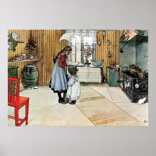 Carl Larsson in het Poster voor de schone keuken (Voorkant)