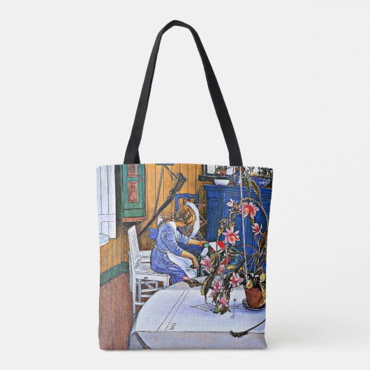 Carl Larsson, Interieur met een Cactus, Tote Bag (Achterkant)
