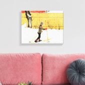 Carl Larsson Jongen Skiën bij de Falun Home Canvas Afdruk (Insitu (Woonkamer))