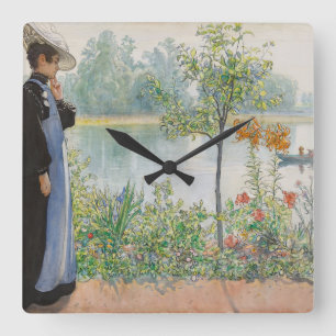 Carl Larsson Karin Lake Boat Wall klok