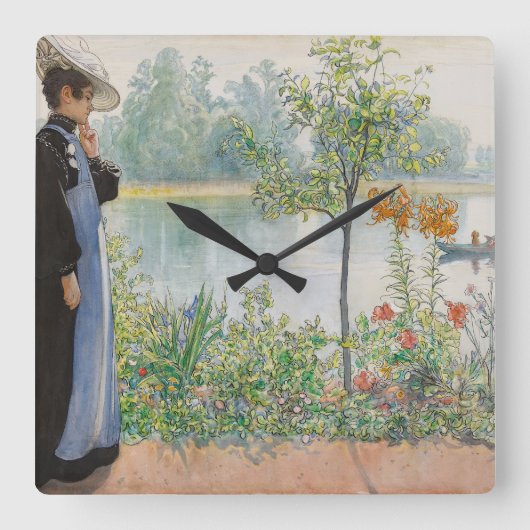 Carl Larsson Karin Lake Boat Wall klok (Voorkant)