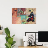 Carl Larsson Karin Peeling Rhubarb Fine Art Poster (Home Office)