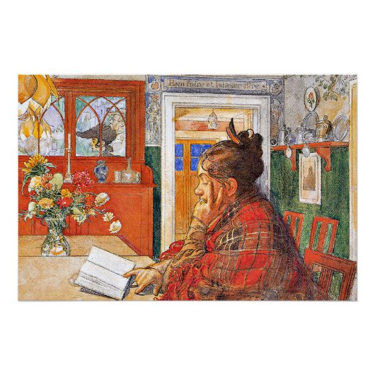 Carl Larsson - Karin Reading Perfect Poster (Voorkant)