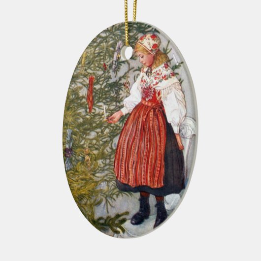 Carl Larsson kerstboom Aangepaste sierooval Keramisch Ornament (Links)