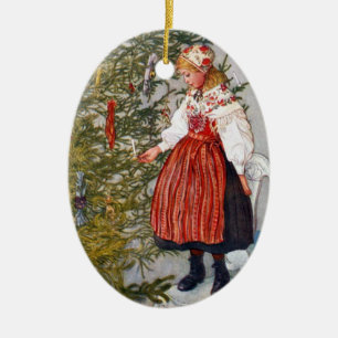 Carl Larsson kerstboom Aangepaste sierooval Keramisch Ornament
