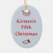 Carl Larsson kerstboom Aangepaste sierooval Keramisch Ornament (Achterkant)