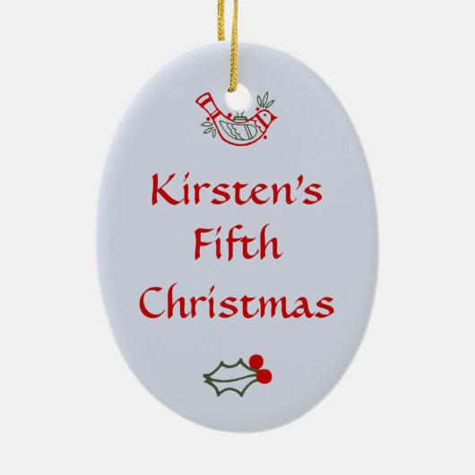 Carl Larsson kerstboom Aangepaste sierooval Keramisch Ornament (Achterkant)