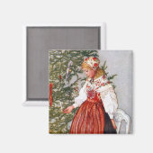 Carl Larsson kerstboom koelkastmagneet Magneet (Voorkant / Achterkant)
