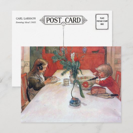 Carl Larsson kerstdiner Feestdagenkaart (Voorkant / Achterkant)