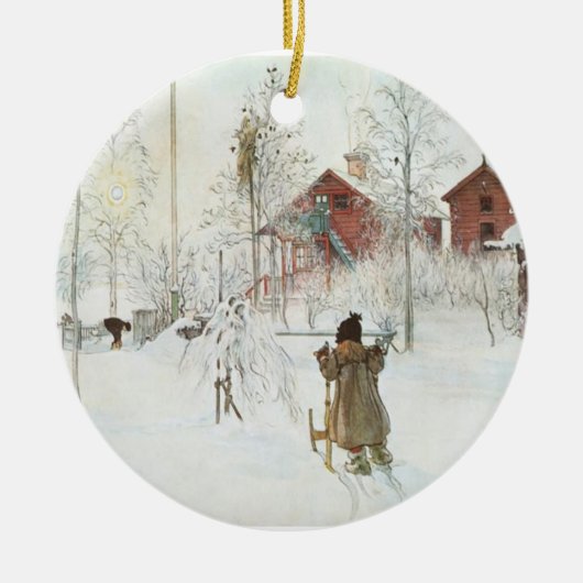 Carl Larsson Kerstmis in Zweden Keramisch Ornament (Voorkant)