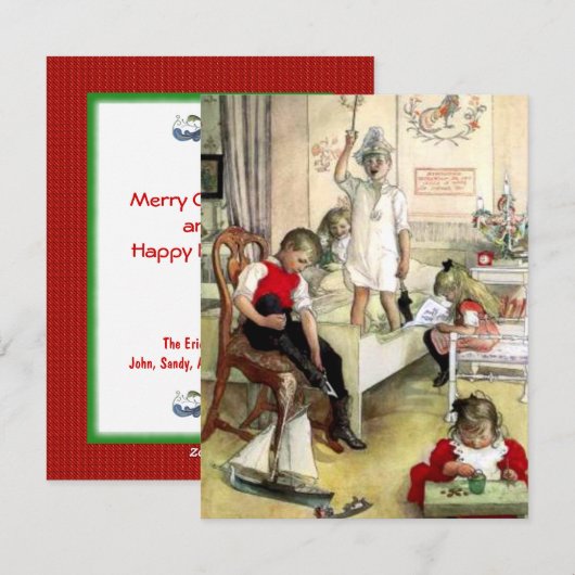 Carl Larsson Kerstmorgen Feestdagenkaart (Voorkant / Achterkant)