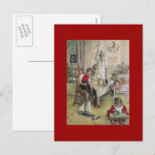 Carl Larsson Kerstochtend 1894 Feestdagenkaart (Voorkant / Achterkant)