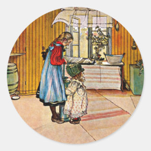 Carl Larsson kunst: De Keuken Ronde Sticker