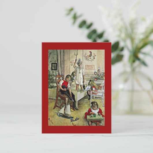 Carl Larsson-kunst: Kerstmorgen Feestdagenkaart (Staand voorkant)