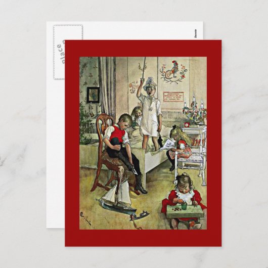 Carl Larsson-kunst: Kerstmorgen Feestdagenkaart (Voorkant / Achterkant)