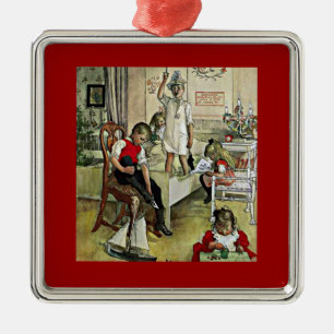 Carl Larsson-kunst: Kerstmorgen, Metalen Ornament