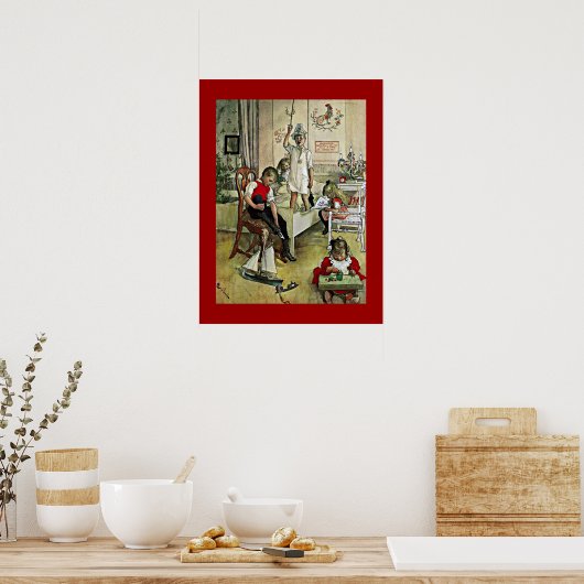 Carl Larsson-kunst: Kerstmorgen Poster (Keuken)