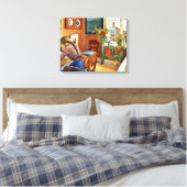 Carl Larsson kunstwerk, Correspondentie, Canvas Afdruk (Insitu (Slaapkamer))