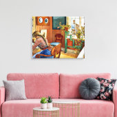 Carl Larsson kunstwerk, Correspondentie, Canvas Afdruk (Insitu (Woonkamer))