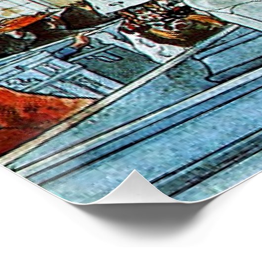 Carl Larsson, kunstwerk in de kerk Perfect Poster (Hoek)