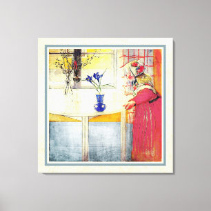 Carl Larsson Lilianna en de Crocus Canvas Afdruk