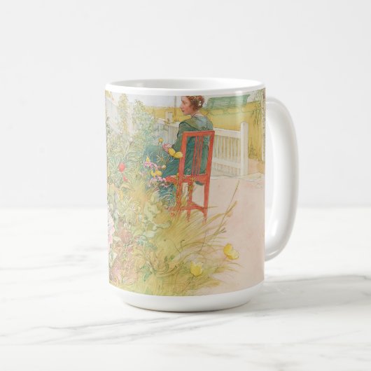 Carl Larsson - Lisbeth in de bloementeelt Koffiemok (Voorkant rechts)