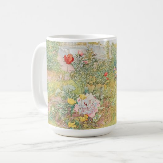 Carl Larsson - Lisbeth in de bloementeelt Koffiemok (Voorkant links)