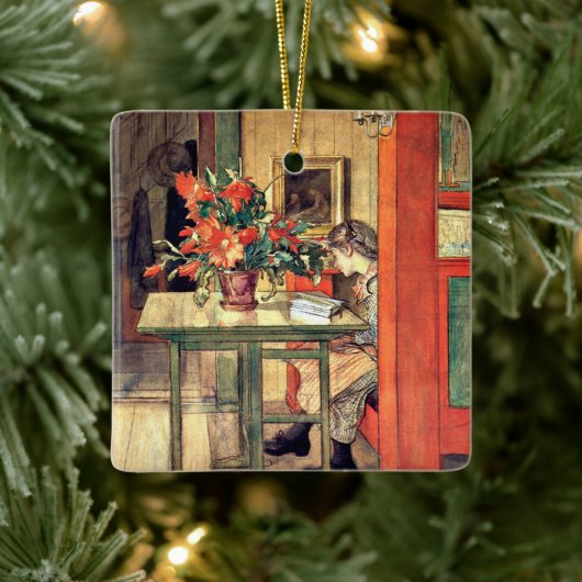 Carl Larsson - Lisbeth Reading, beroemd schilderij Keramisch Ornament (Boom)