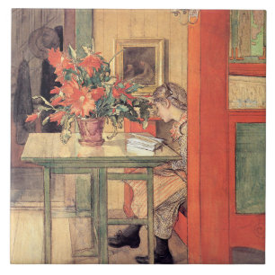 Carl Larsson - Lisbeth Reading Tegeltje