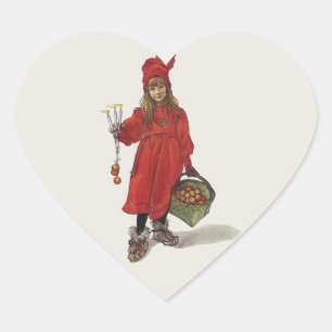 Carl Larsson Little Swedish Girl: Brita als Iduna Hart Sticker