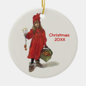 Carl Larsson Little Swedish Girl Custom Dated Keramisch Ornament (Voorkant)