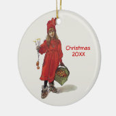 Carl Larsson Little Swedish Girl Custom Dated Keramisch Ornament (Links)