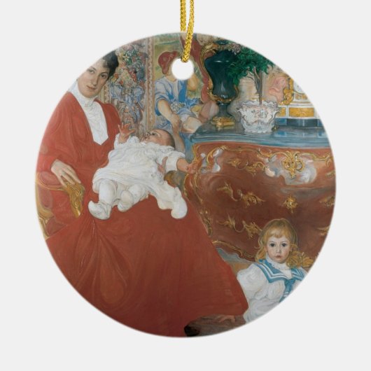Carl Larsson Mrs Dora Lamm en haar twee oudste zon Keramisch Ornament (Voorkant)