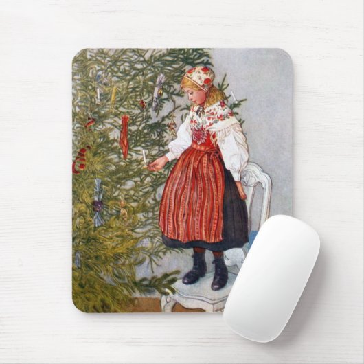 Carl Larsson Muismat voor kerstbomen Mousepad (Met muis)