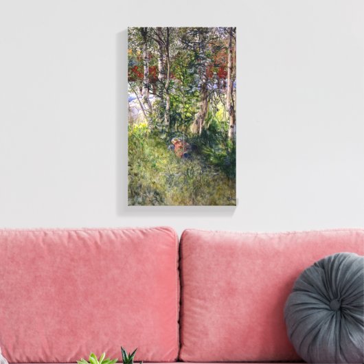 Carl Larsson Nap in de groenen Canvas Afdruk (Insitu (Woonkamer))