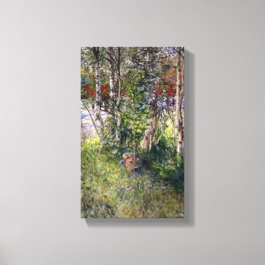 Carl Larsson  Nap in de groenen Canvas Afdruk (Voorkant)