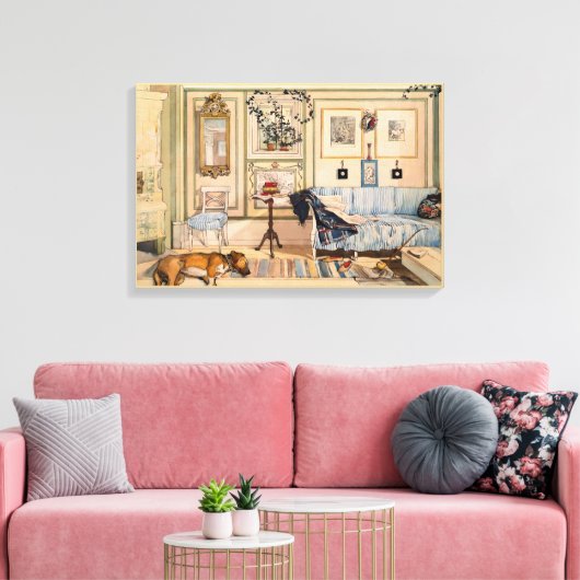 Carl Larsson Neutral  schilderij Home Scène Canvas Afdruk (Insitu (Woonkamer))