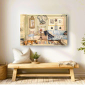 Carl Larsson Neutral  schilderij Home Scène Canvas Afdruk