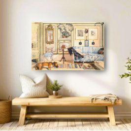 Carl Larsson Neutral  schilderij Home Scène Canvas Afdruk