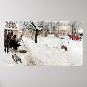 Carl Larsson Open Air Painter. Winter-Motif Poster