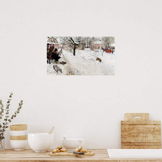 Carl Larsson Open Air Painter. Winter-Motif Poster (Keuken)