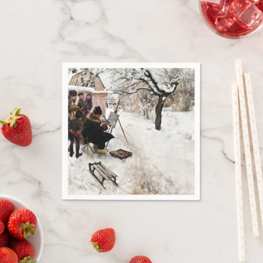 Carl Larsson Open Air Painter. Winter-Motif Servet (Insitu)