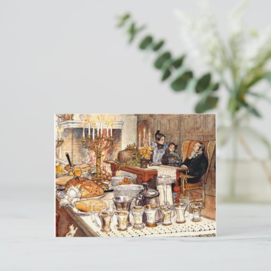 Carl Larsson over kerstmis, Larsson art Feestdagenkaart (Staand voorkant)