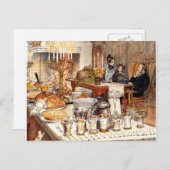 Carl Larsson over kerstmis, Larsson art Feestdagenkaart (Voorkant / Achterkant)