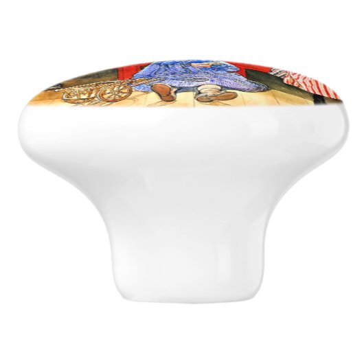 Carl Larsson - Papa, Mama, Kind, fijne kunst Keramische Knop (Zijkant)