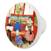 Carl Larsson - Papa, Mama, Kind, fijne kunst Keramische Knop (Rechts)