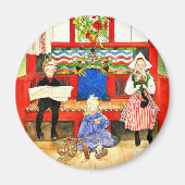 Carl Larsson - Papa, Mama, Kind, kunstdruk Magneet (Voorkant)