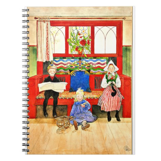 Carl Larsson - Papa, Mama, Kind, kunstdruk Notitieboek (Voorkant)