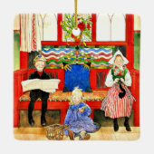 Carl Larsson - Papa, mama, kind, mooie kunst Keramisch Ornament (Achterkant)